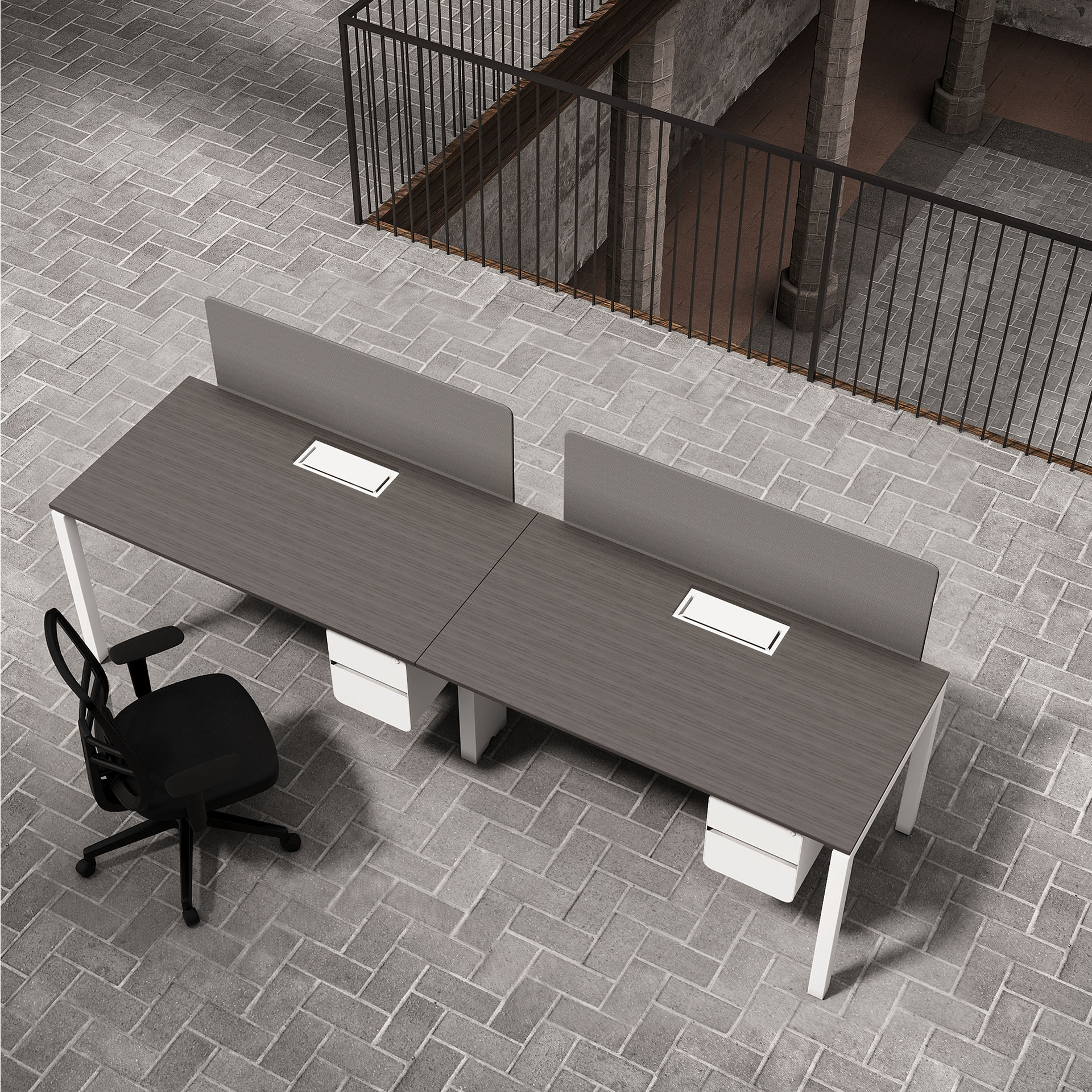 B5 Cluster of 2 Side By Side Workstation