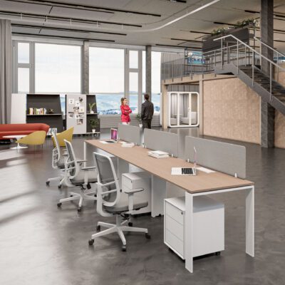 U2 Series Cluster of 3 Side By Side Workstation