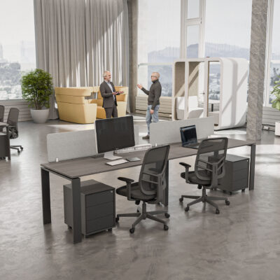 U2 Series Cluster of 2 Side By Side Workstation