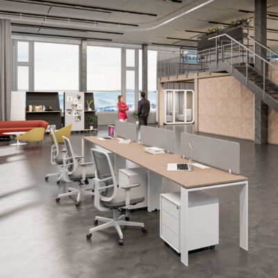 U2 Series Cluster of 3 Side By Side Workstation