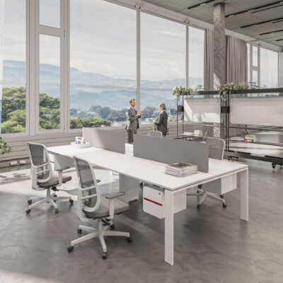 U2 Series Cluster of 4 Face to Face Workstation