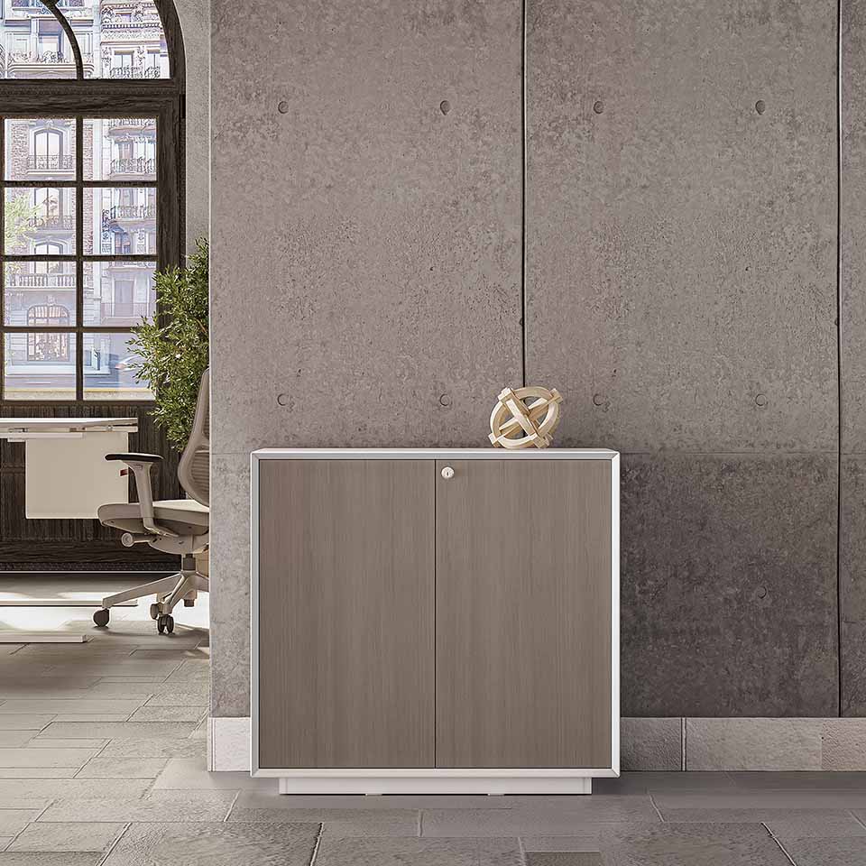 Low-Height-Storage-White-Grigio Office furniture Dubai & Abu Dhabi