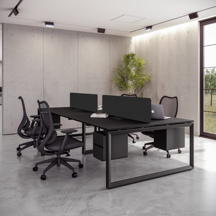 Eco Series Cluster of 4 Face to Face Workstation - Image 1