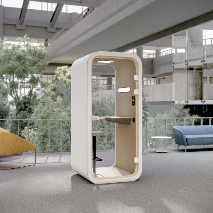 Smart Compact Office Pod (frameless) With High Chair - Image 1